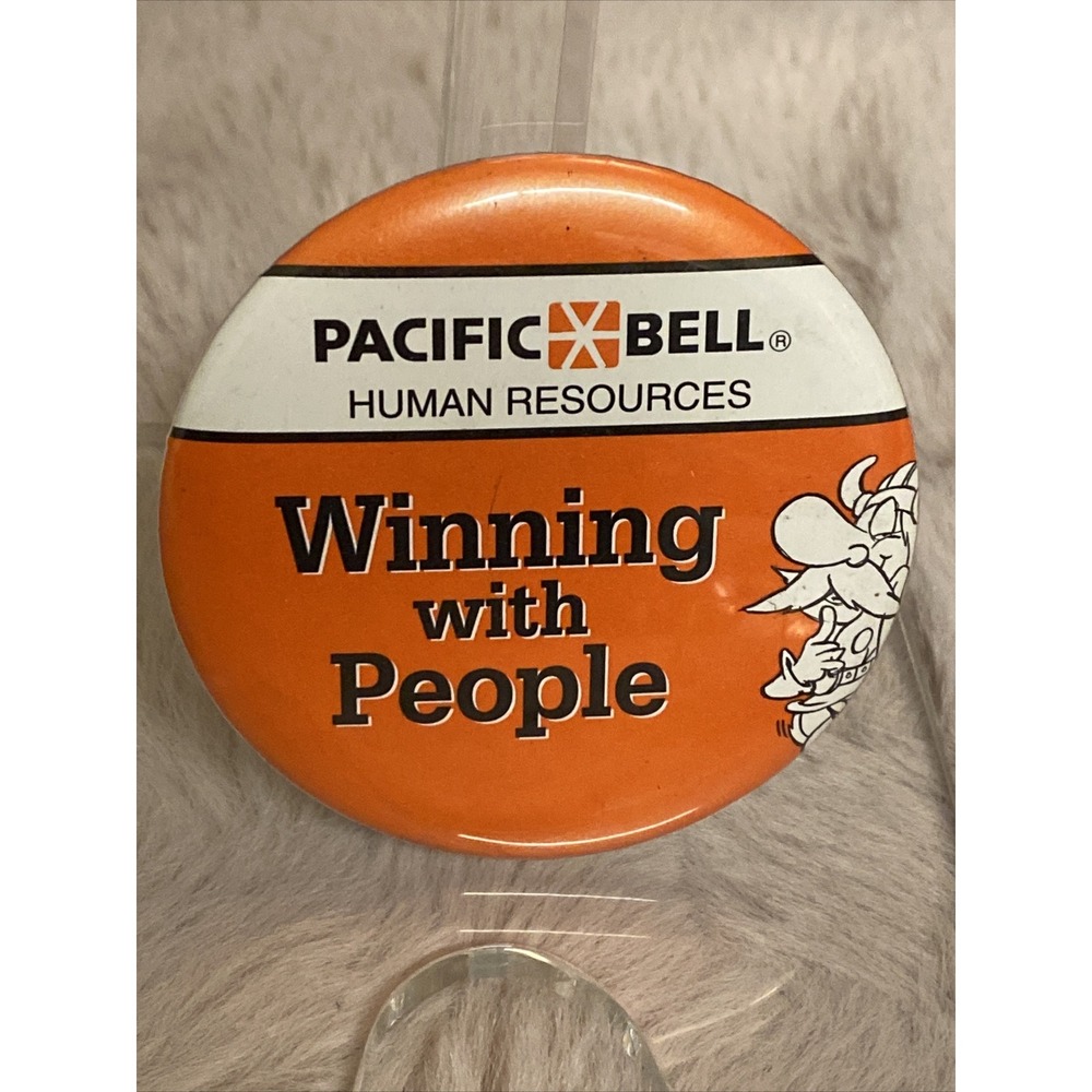 Vintage Pacific Bell Human Resources "Winning W/People"Pin Badge Brooch 1995
